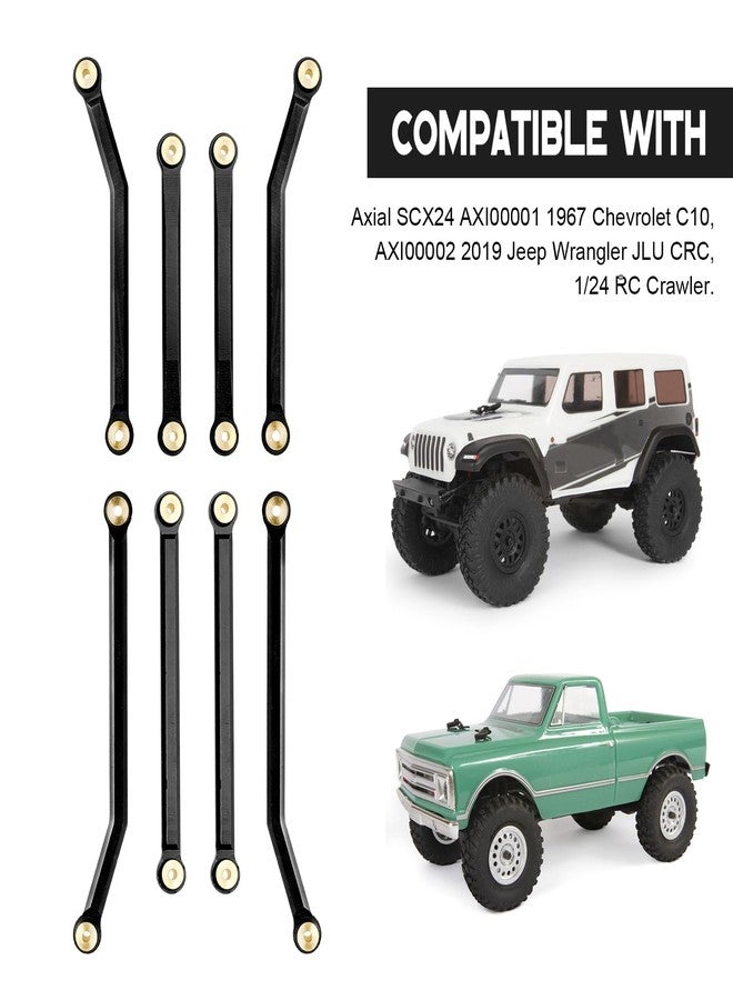مجموعة وصلات توجيه عالية الخلوص من GoHobby لسيارات Axial SCX24 C10 AXI00001 Wrangler JLU AXI00002، 8 قطع (أسود) - Image 3